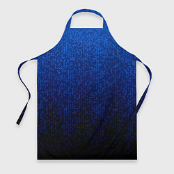 Фартук кулинарный Градиент мелкая мозаика сине-чёрный, цвет: 3D-принт