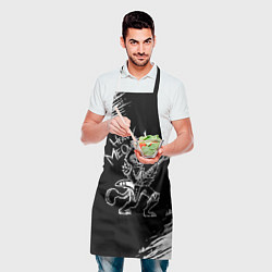 Фартук кулинарный Кот хэви металл, цвет: 3D-принт — фото 2