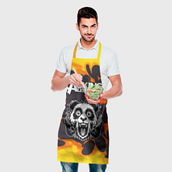 Фартук кулинарный Asking Alexandria рок панда и огонь, цвет: 3D-принт — фото 2