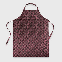 Фартук кулинарный Паттерн стилизованные цветы чёрно-розовый, цвет: 3D-принт