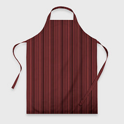Фартук кулинарный Тёмно-красный в полоску, цвет: 3D-принт