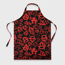 Фартук кулинарный Узор анархия красный, цвет: 3D-принт