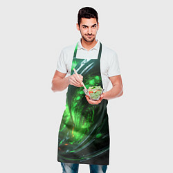 Фартук кулинарный Кислотная зеленая яркая неоновая абстракция, цвет: 3D-принт — фото 2