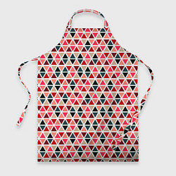 Фартук кулинарный Бирюзово-розовый геометричный треугольники, цвет: 3D-принт