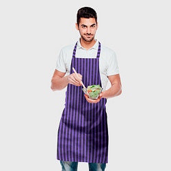 Фартук кулинарный Полосатый яркий фиолетовый, цвет: 3D-принт — фото 2