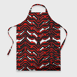 Фартук кулинарный Агрессивный чёрно-красный паттерн, цвет: 3D-принт