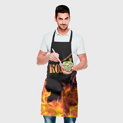 Фартук кулинарный Коля - имя в огне, цвет: 3D-принт — фото 2