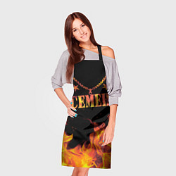 Фартук кулинарный Семен - имя в огне, цвет: 3D-принт — фото 2