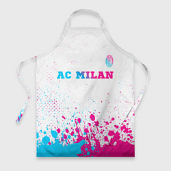 Фартук кулинарный AC Milan neon gradient style посередине, цвет: 3D-принт