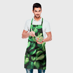 Фартук кулинарный Зеленые листья и мох, цвет: 3D-принт — фото 2