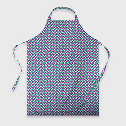 Фартук кулинарный Волнистые полосы текстурированный сиренево-бирюзов, цвет: 3D-принт