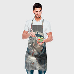 Фартук кулинарный Платиновая девушка-андроид, цвет: 3D-принт — фото 2
