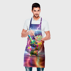 Фартук кулинарный Монстр Пикачу - неоновое свечение, цвет: 3D-принт — фото 2