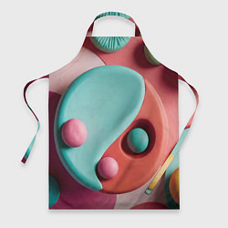 Фартук кулинарный Пластилиновый медальон с шариками, цвет: 3D-принт