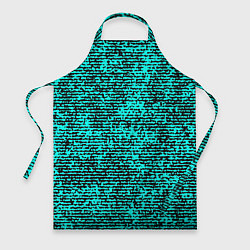 Фартук кулинарный Ярко-голубой в чёрную текстурированную полоску, цвет: 3D-принт