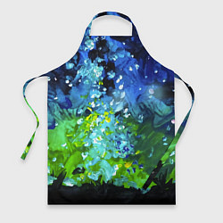 Фартук кулинарный Звездное небо с зелеными бликами, цвет: 3D-принт