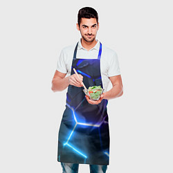 Фартук кулинарный Микс из разломленных плит и неоновое свечения, цвет: 3D-принт — фото 2