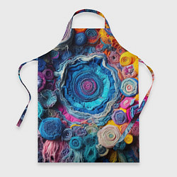 Фартук кулинарный Вязаные цветы - пэчворк, цвет: 3D-принт