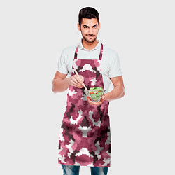 Фартук кулинарный Розовые пиксели камуфляж, цвет: 3D-принт — фото 2
