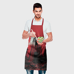 Фартук кулинарный Забытая башня в красных тонах, цвет: 3D-принт — фото 2