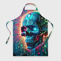 Фартук кулинарный Cool cyber skull - neon glow, цвет: 3D-принт