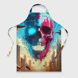 Фартук Cool vanguard neon cyber skull - ai art