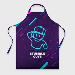 Фартук Символ Stumble Guys в неоновых цветах на темном фо