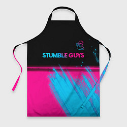 Фартук кулинарный Stumble Guys - neon gradient посередине, цвет: 3D-принт