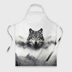Фартук кулинарный Голова серого волка, цвет: 3D-принт