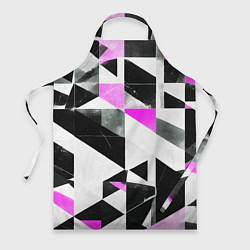 Фартук кулинарный Black and pink abstraction on a white background, цвет: 3D-принт