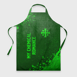 Фартук кулинарный My Chemical Romance - green gradient вертикально, цвет: 3D-принт