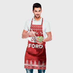 Фартук кулинарный Новогодний Ford с оленями, цвет: 3D-принт — фото 2
