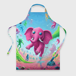 Фартук Парящий в воздухе розовый слон - сюрреализм
