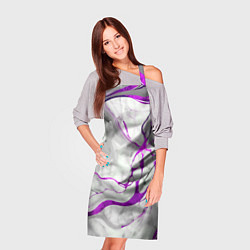 Фартук кулинарный Фиолетово-белый мрамор, цвет: 3D-принт — фото 2