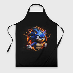 Фартук кулинарный Соник в пламени, цвет: 3D-принт