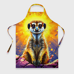 Фартук кулинарный Сурикат в яркиз лучах солнца, цвет: 3D-принт