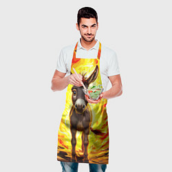 Фартук кулинарный Ослик в огне, цвет: 3D-принт — фото 2
