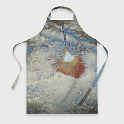 Фартук кулинарный Искрящийся мандарин на снегу, цвет: 3D-принт