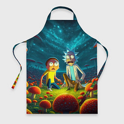 Фартук кулинарный Rick and Morty on the fly agaric planet, цвет: 3D-принт
