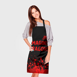 Фартук кулинарный Imagine Dragons - red gradient посередине, цвет: 3D-принт — фото 2