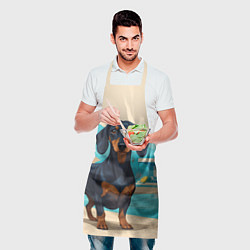 Фартук кулинарный Такса и пальма, цвет: 3D-принт — фото 2