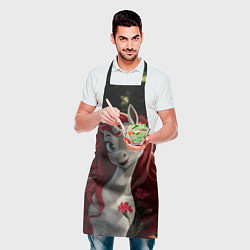 Фартук кулинарный Единорожка с рыжими волосами, цвет: 3D-принт — фото 2