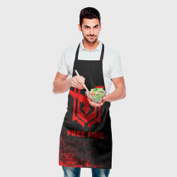 Фартук кулинарный Free Fire - red gradient, цвет: 3D-принт — фото 2