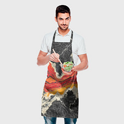 Фартук кулинарный Красно-черная потертая текстура, цвет: 3D-принт — фото 2