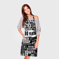 Фартук кулинарный Bangtan Boys pattern black, цвет: 3D-принт — фото 2