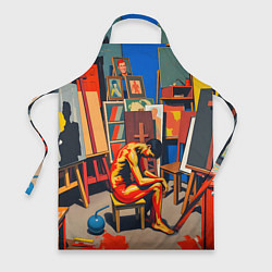 Фартук кулинарный Художник в мастерской, цвет: 3D-принт