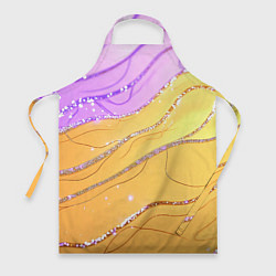 Фартук кулинарный Фиолетово-золотая текстура с блестяшками, цвет: 3D-принт