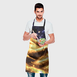 Фартук кулинарный Золотая текстура и синее небо, цвет: 3D-принт — фото 2