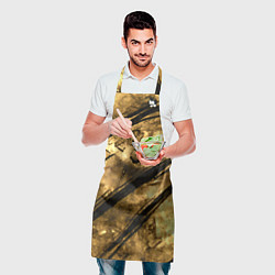 Фартук кулинарный Золото с черной текстурой, цвет: 3D-принт — фото 2