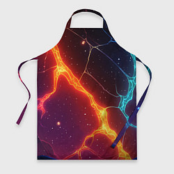 Фартук кулинарный Сине-оранжевые молнии текстура, цвет: 3D-принт